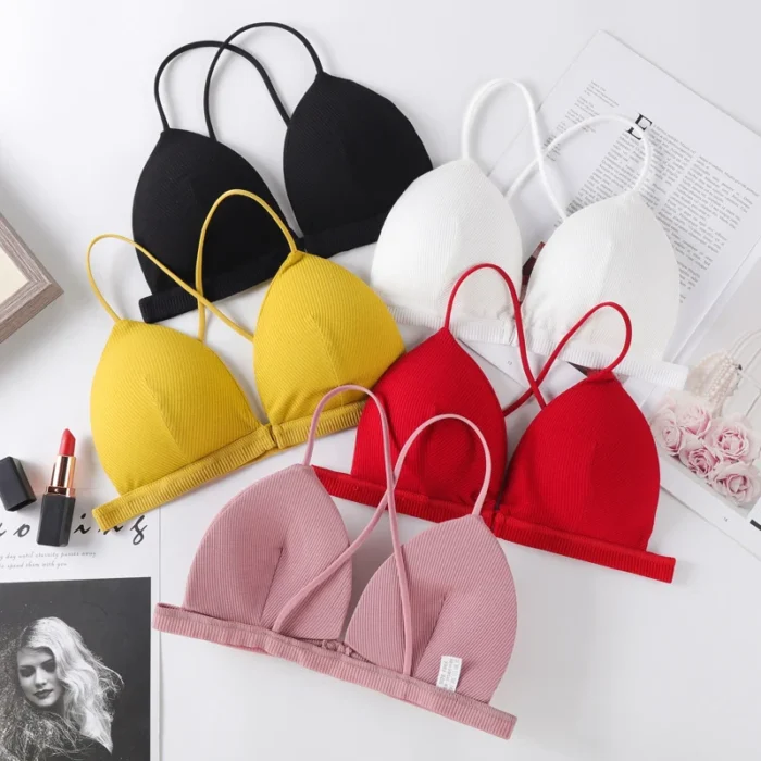 Triangle Wireless Soft Light Pad Front Open T-shirt Bra